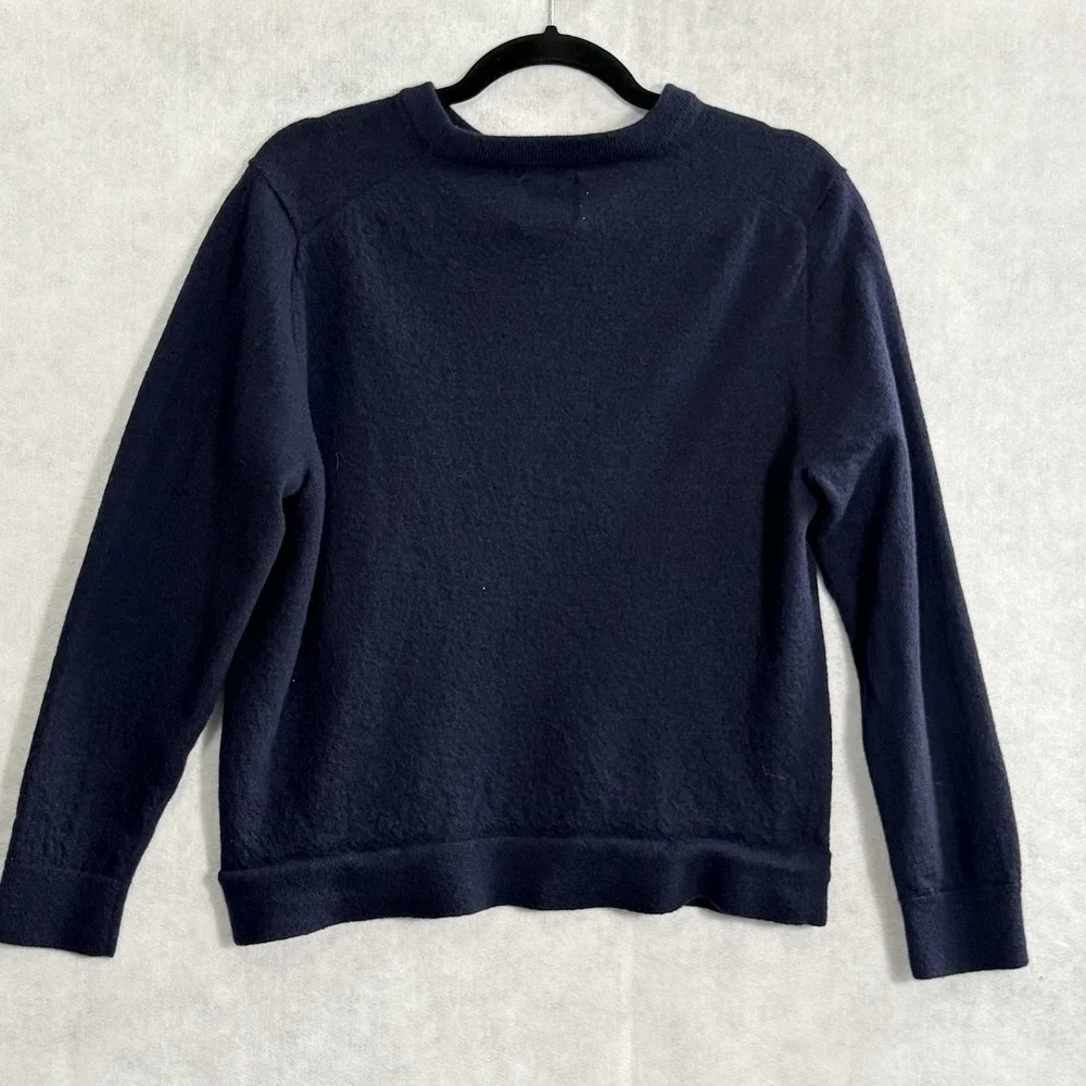 UNTUCKIT Men Frappato Shark Merino Wool Pullover Sweater Sz XL Navy Blue 4-9